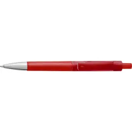 Ballpoint Pen With Transparent Coloured Barrel Red
